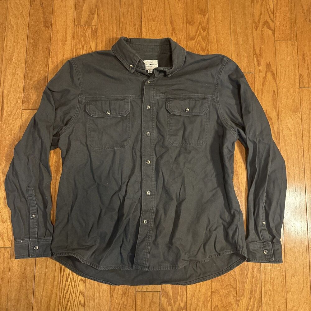 Lucky Brand Olive Shacket Men's XL Long Sleeve Button Down Shirt Jacket